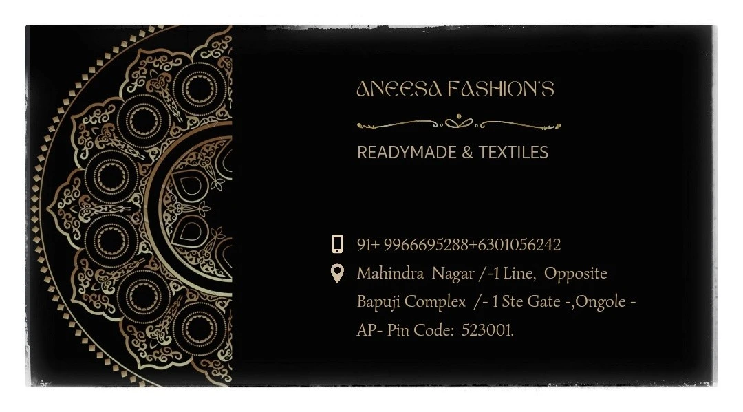 Visiting card store images of Aneesa Fashion 's