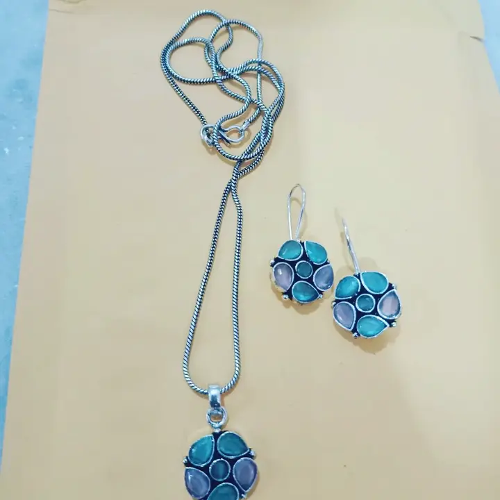 Oxidised necklace with earrings  uploaded by Jiva Fashion Hub on 5/2/2023