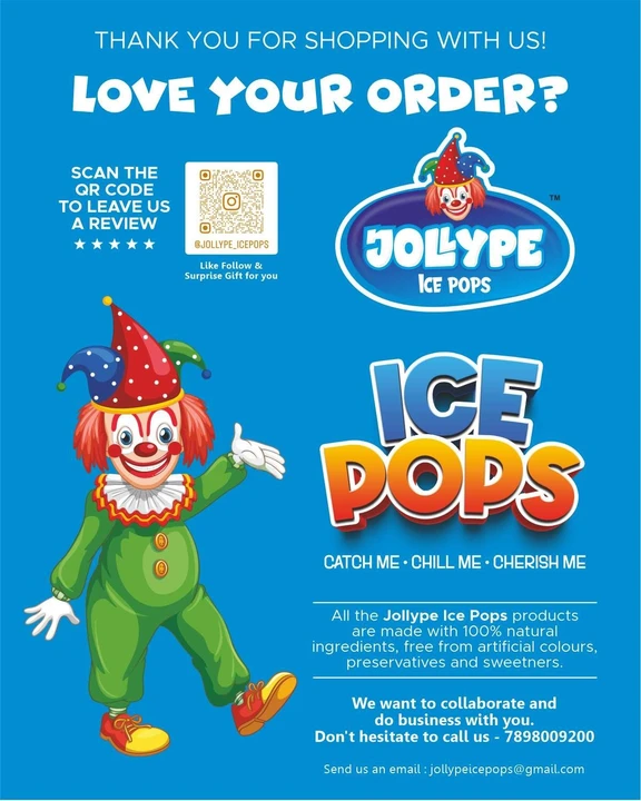 Visiting card store images of Jollype Ice Pops