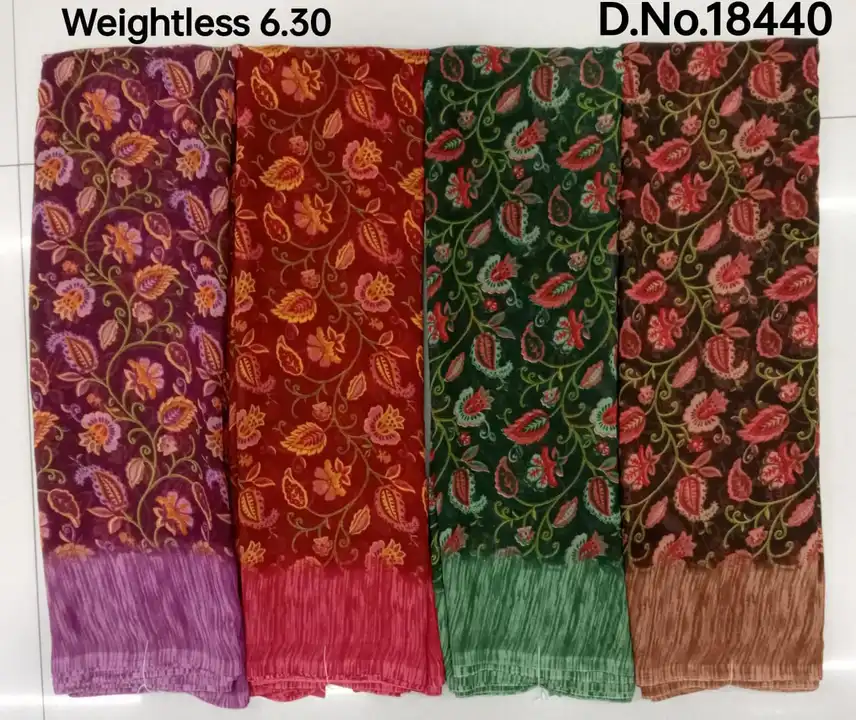 Pure georgette 6.30 mtr  uploaded by N K SAREES  on 5/2/2023