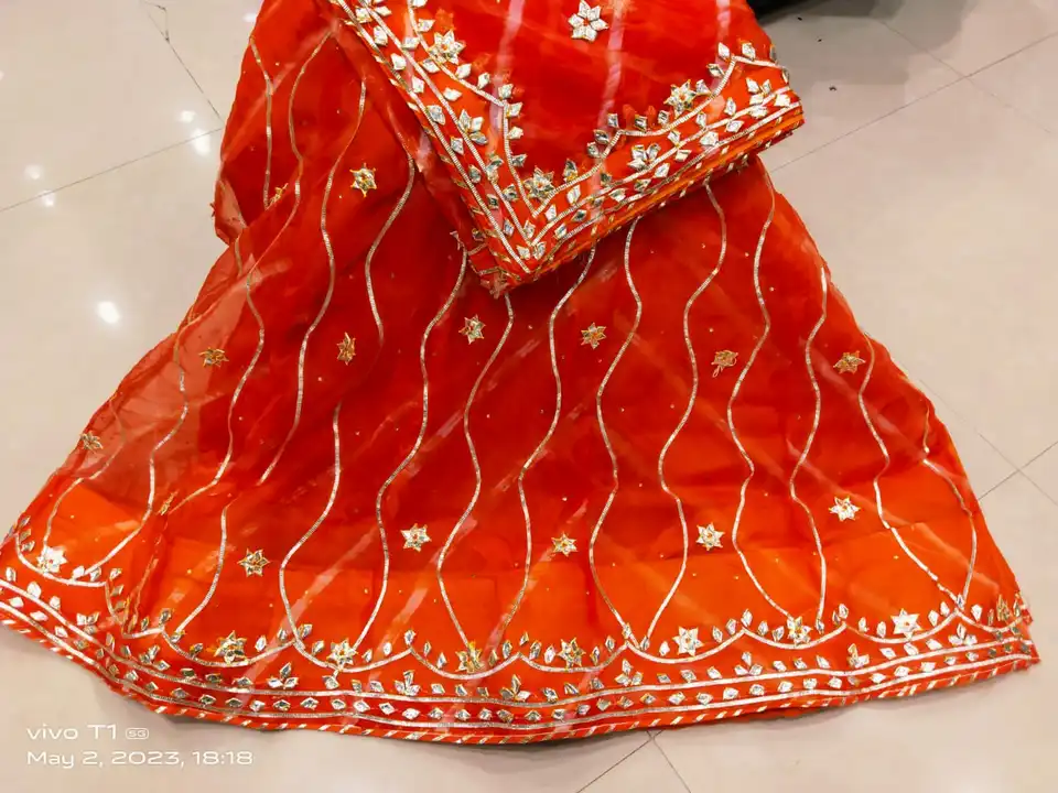 🌠NEW LAUNCH
👉 orgenja lehnga 

👉Pure Orgenja fabric 

👉pure kacha gota work

👉Blouse same as le uploaded by Gotapatti manufacturer on 5/3/2023