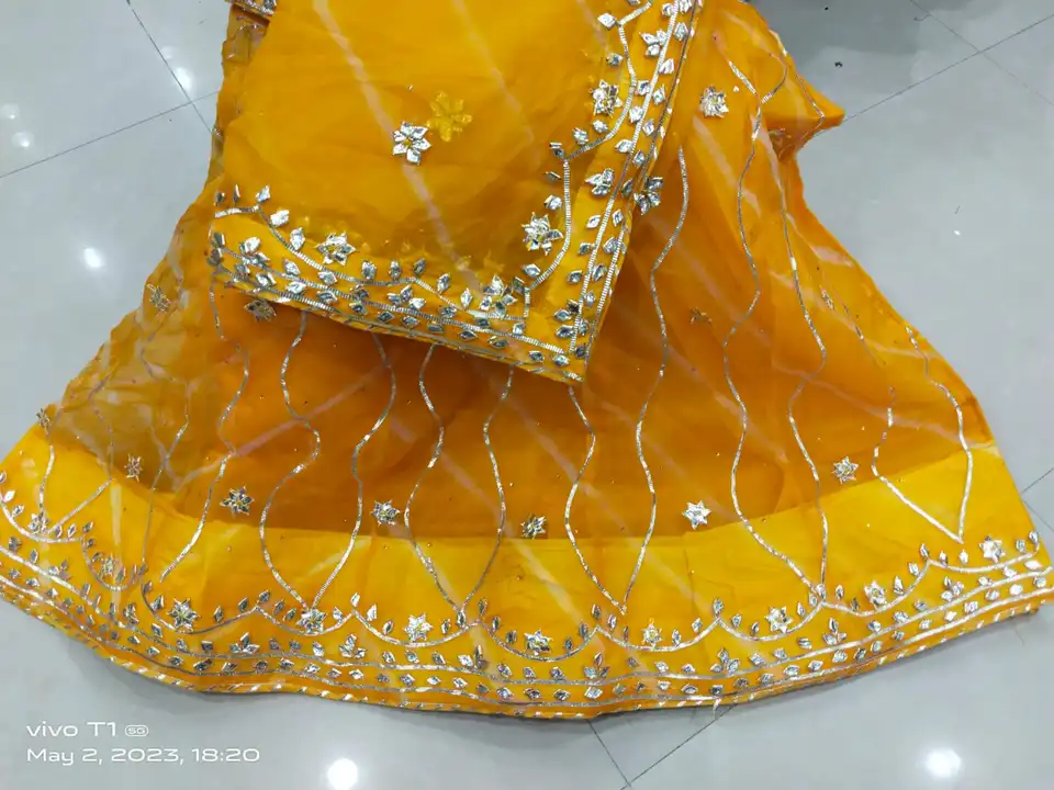 🌠NEW LAUNCH
👉 orgenja lehnga 

👉Pure Orgenja fabric 

👉pure kacha gota work

👉Blouse same as le uploaded by Gotapatti manufacturer on 5/3/2023