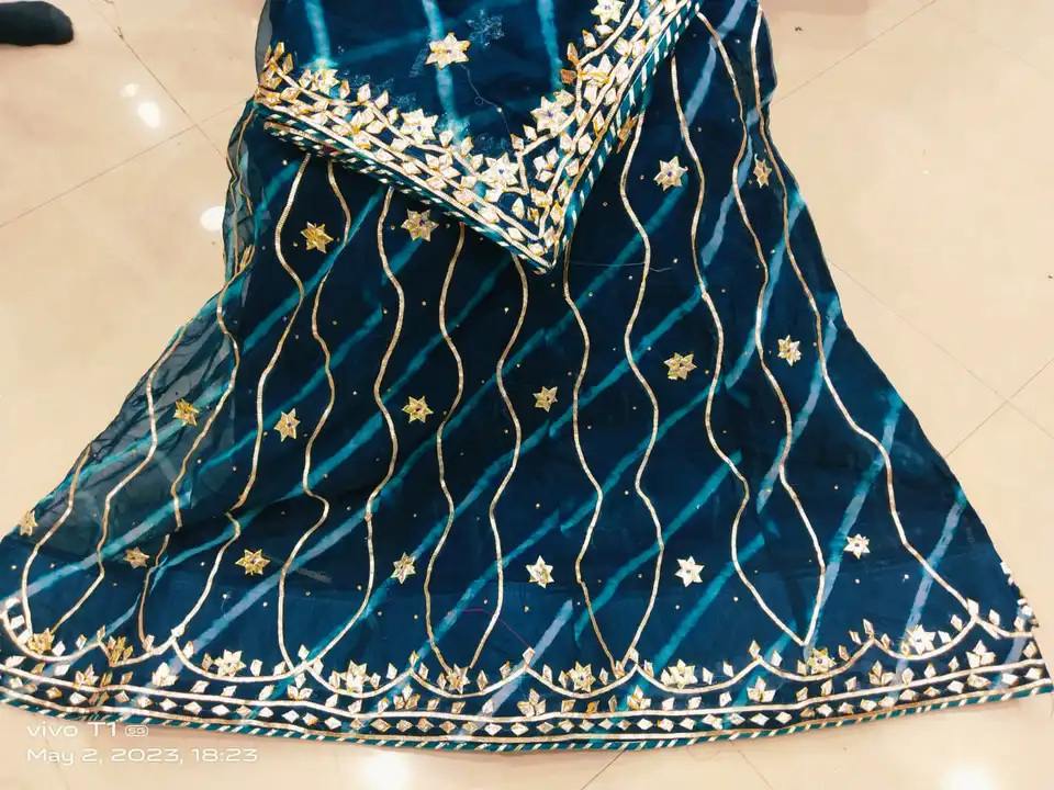 🌠NEW LAUNCH
👉 orgenja lehnga 

👉Pure Orgenja fabric 

👉pure kacha gota work

👉Blouse same as le uploaded by Gotapatti manufacturer on 5/3/2023