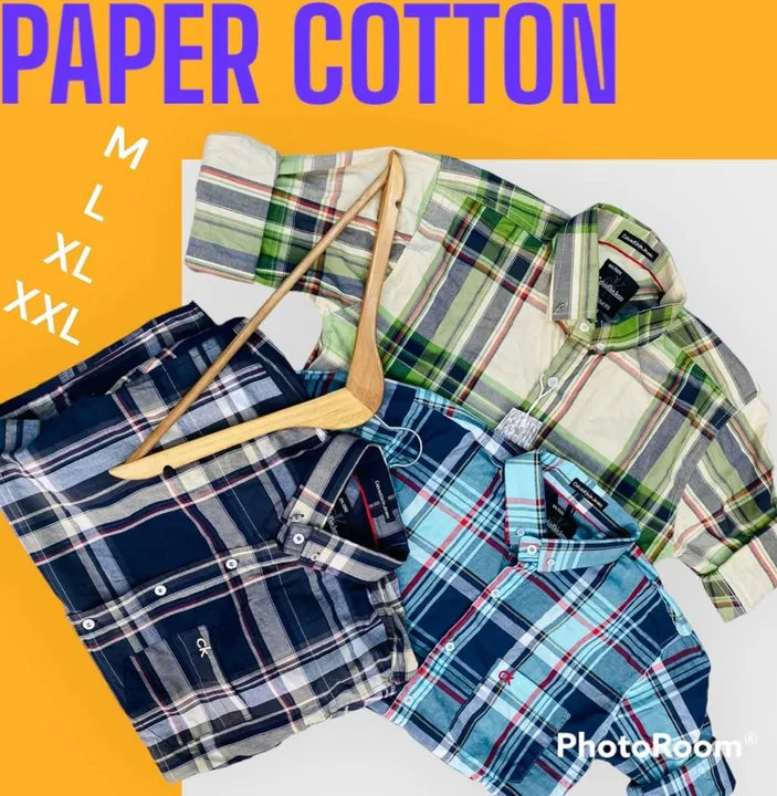 Paper cotton 
Check shirts uploaded by Gurudev collection on 5/3/2023