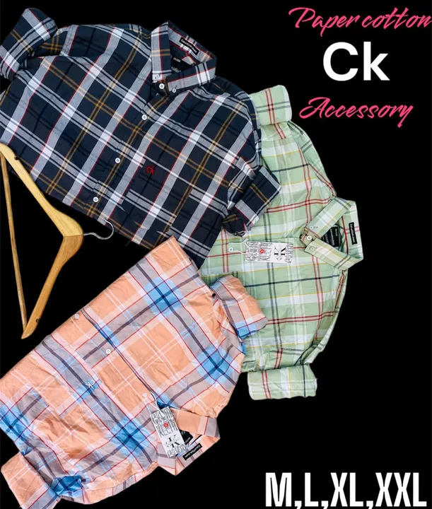 Paper cotton 
Check shirts uploaded by Gurudev collection on 5/3/2023