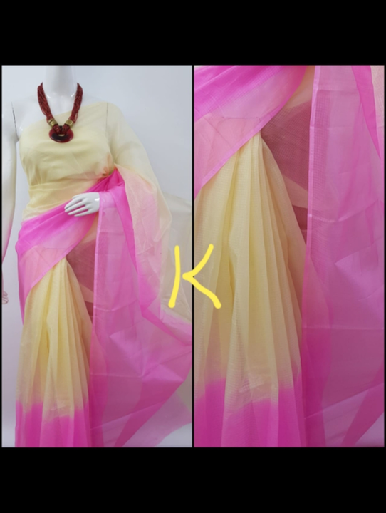 Kota Doria pure cotton fabric sarees  uploaded by RB fashion group on 5/3/2023