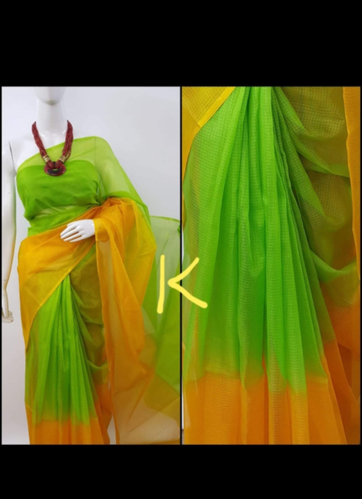 Kota Doria pure cotton fabric sarees  uploaded by RB fashion group on 5/3/2023
