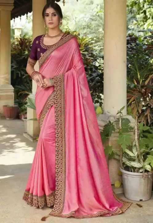 Vichitra Silk Embroidery Saree With Embroidery Blouse uploaded by Ishita Enterprise on 5/3/2023