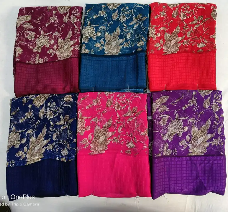 Pure georgette saree with dobby border  uploaded by N k sarees on 5/3/2023