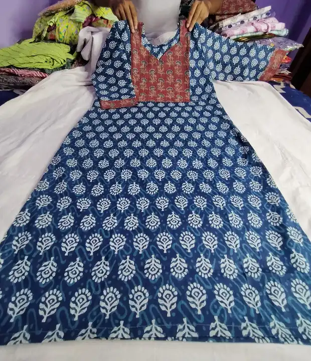 Pure indigo kurti with ajrakh Kathastich Mix match  uploaded by business on 5/3/2023