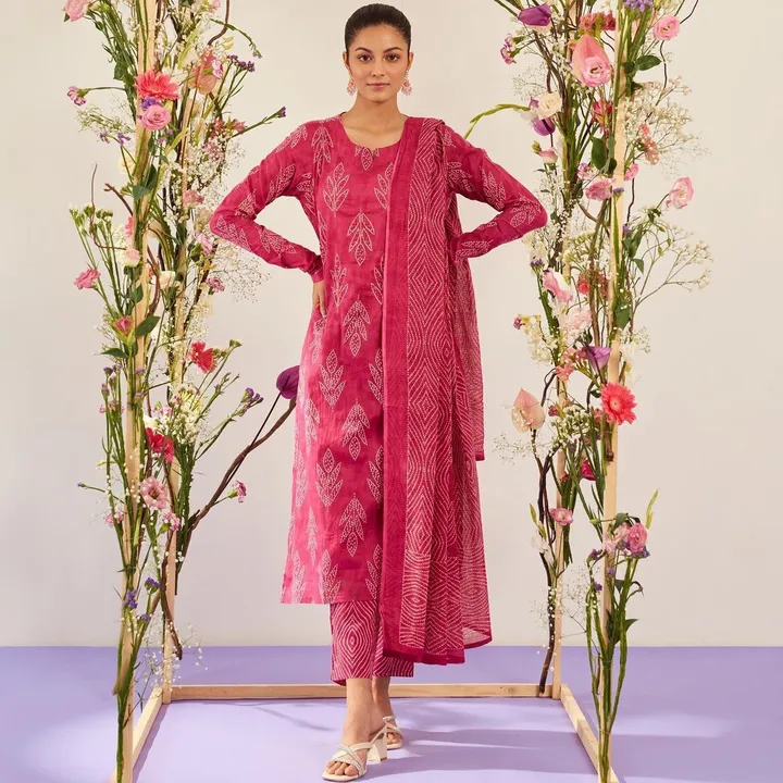 cotton kurta with embroidery pant dupatta uploaded by Chirag Enterprises on 5/3/2023