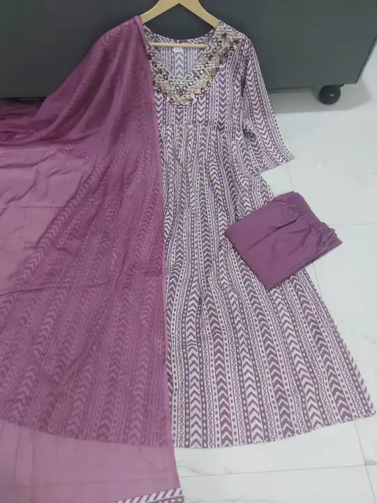 cotton suit with beautiful embroidery and hand work uploaded by Chirag Enterprises on 5/3/2023