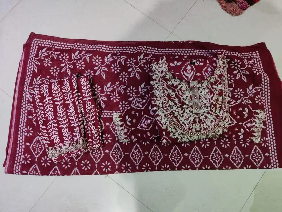 Nayra cut dupatta set with full embroidery  uploaded by Chirag Enterprises on 5/3/2023