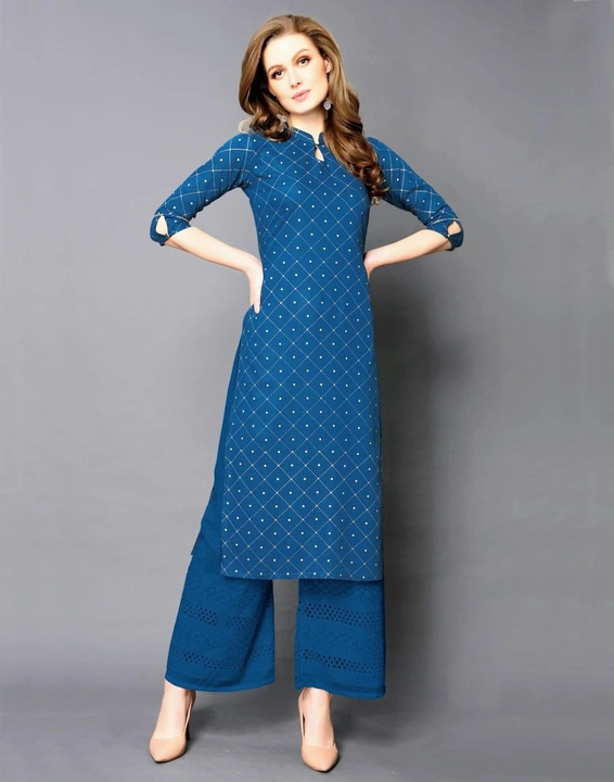 t blue kurti in Comfortable and quality fabric  uploaded by Chirag Enterprises on 5/3/2023