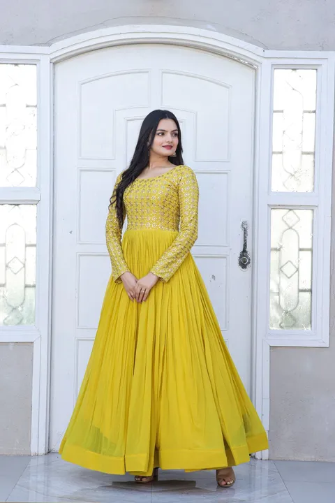 Designer Yellow Color gown  uploaded by DUDHAT Impax on 5/3/2023
