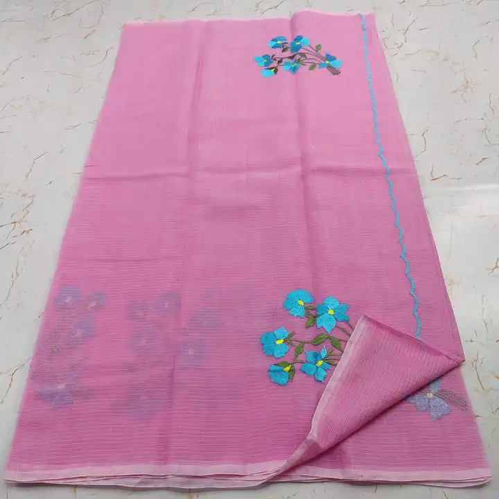 Kota doria embroidery work saree  uploaded by Ansari Handloom on 5/3/2023