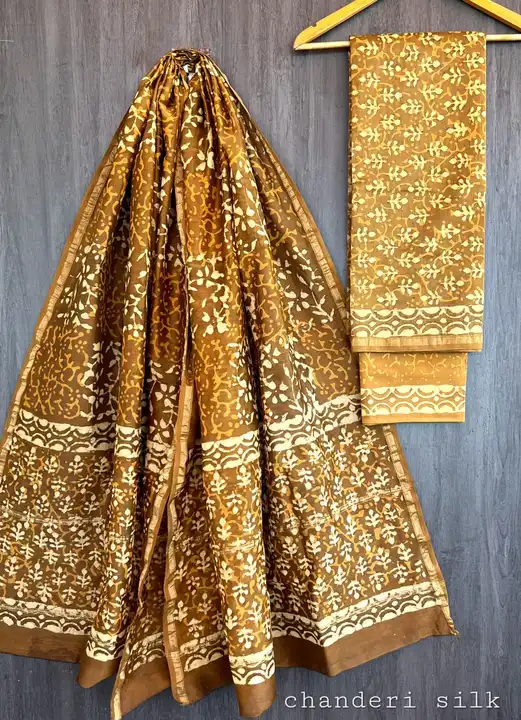 Chanderi Silk Suit With Dupatta uploaded by Print Factory Bagru on 5/3/2023