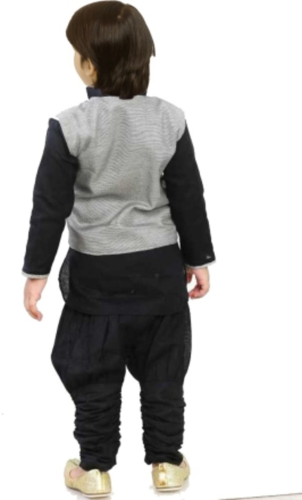 Boys Cotton Blend Kurta, Waistcoat and Pyjama Set uploaded by Kalpana Enterprises on 5/3/2023