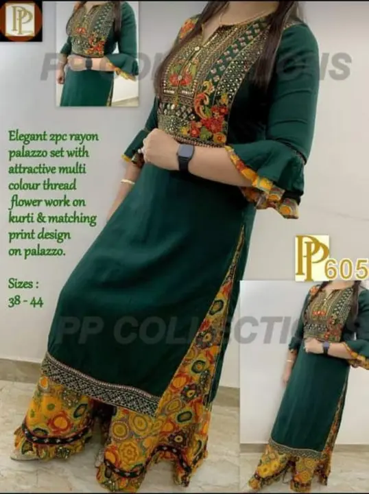 M to XXL, Rayon*    👉Squence work on Kurti with palazo uploaded by Online Ladies Dresses on 5/3/2023