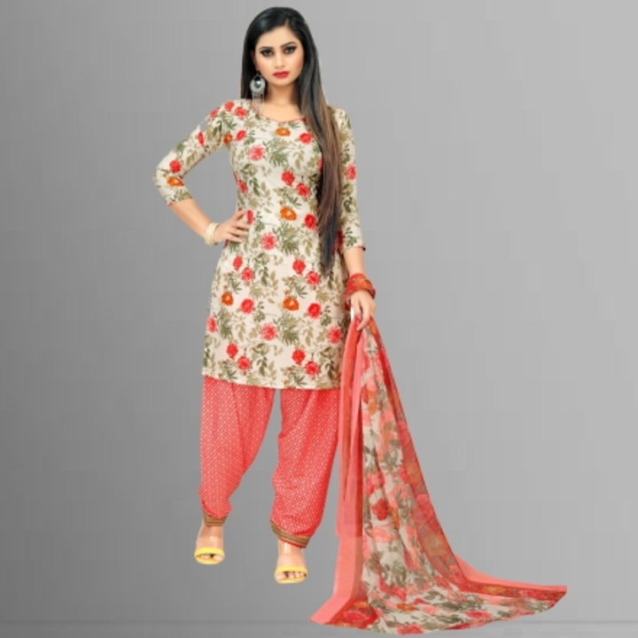Crepe Printed Salwar Suit Material uploaded by Raj Garments on 5/3/2023