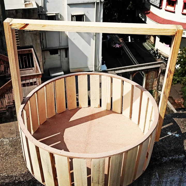 Round shape pine wood basket  uploaded by Shree sai wooden craft on 5/3/2023