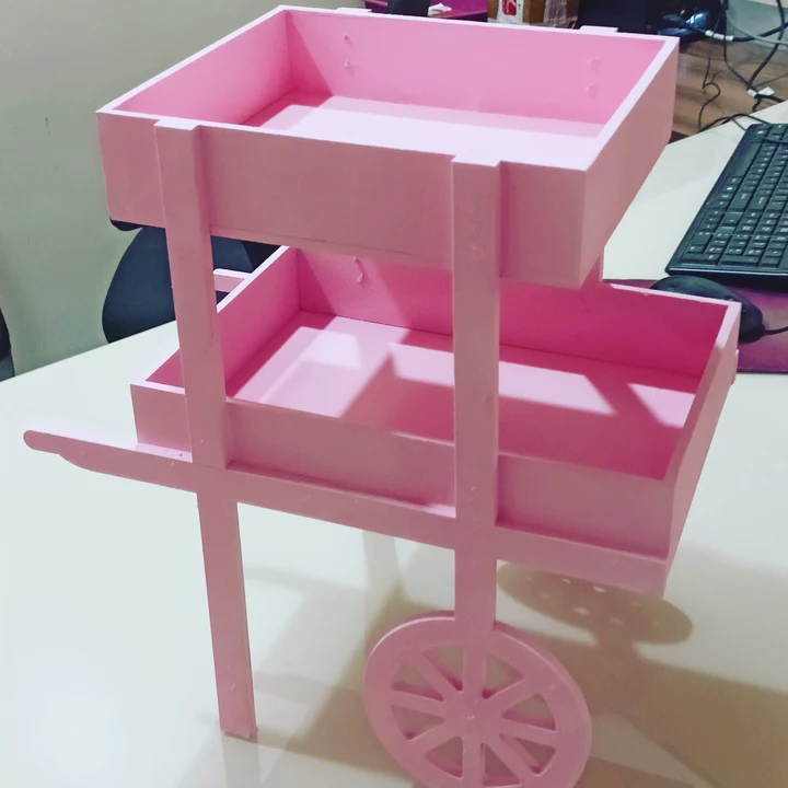 Pink colour thela hamper  uploaded by Shree sai wooden craft on 5/3/2023