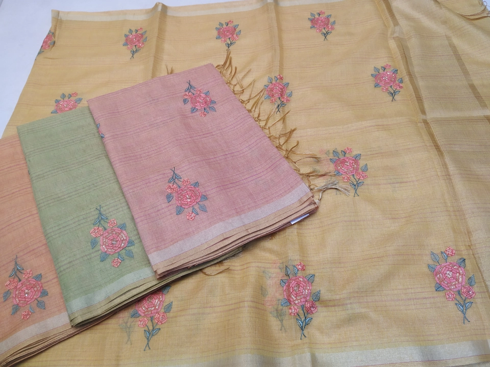 Tissue handloom sarees uploaded by business on 5/4/2023