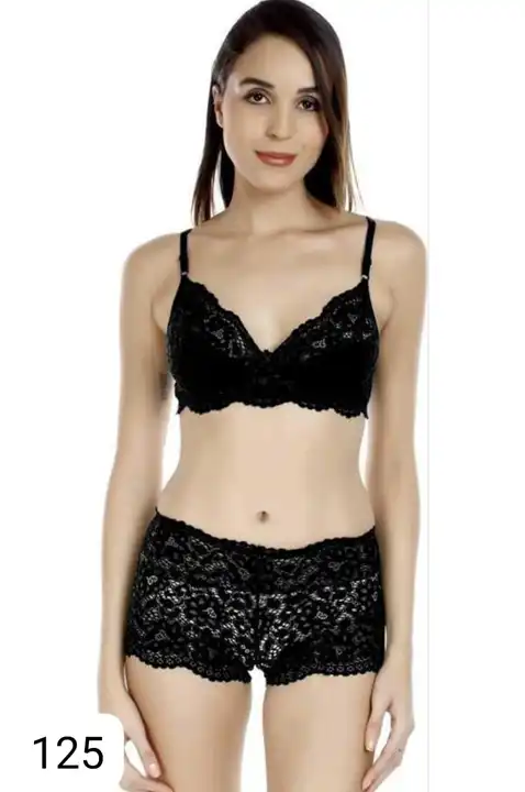 Bra and panty set black uploaded by RK Fashion and Trinity House on 5/4/2023