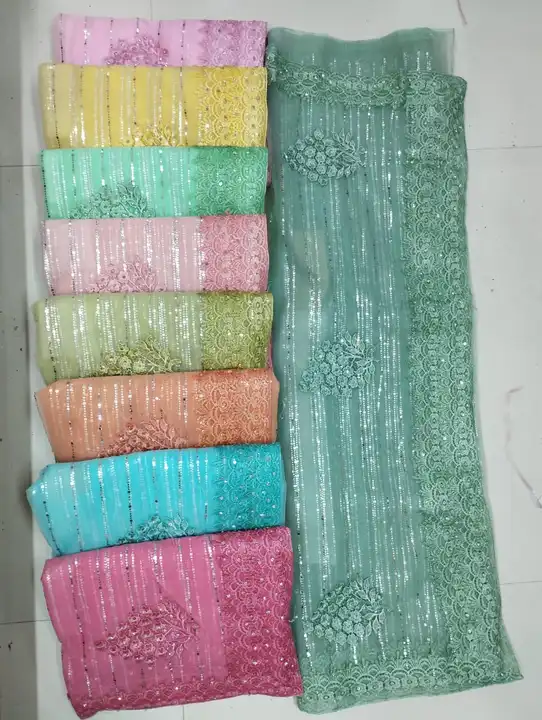 Gpo lace saree uploaded by Amit textiles on 5/4/2023