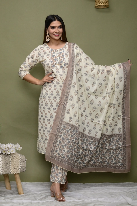 Cotton printed suit with cotton dupatta  uploaded by business on 5/4/2023