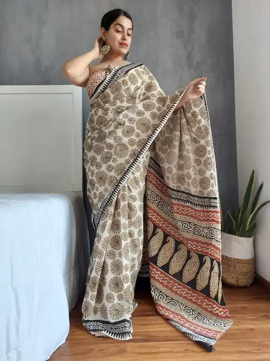 Cotton hand block saree  uploaded by Indiana Creations  on 5/4/2023