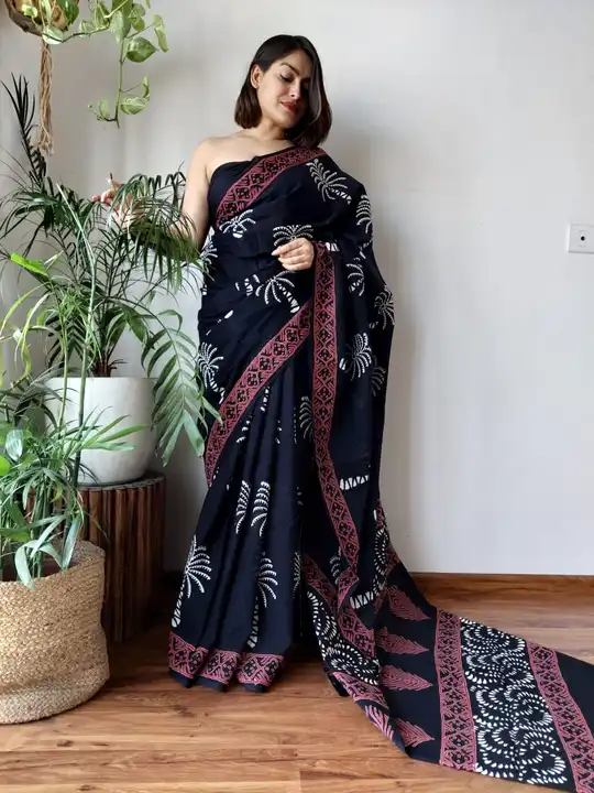 Cotton hand block saree  uploaded by Indiana Creations  on 5/4/2023