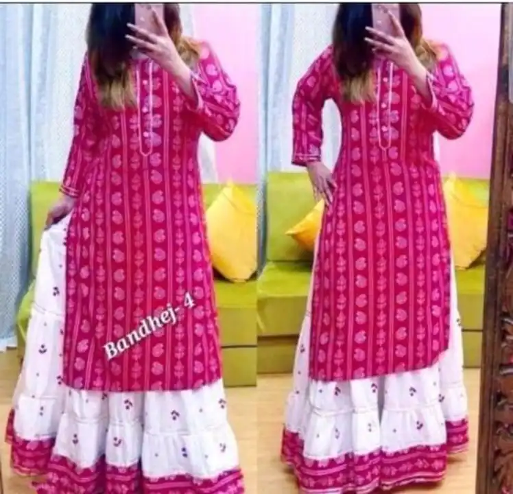 LATESTPRITNED HIGH DAMANDABLE KURTI WITH SKIRT uploaded by business on 5/4/2023