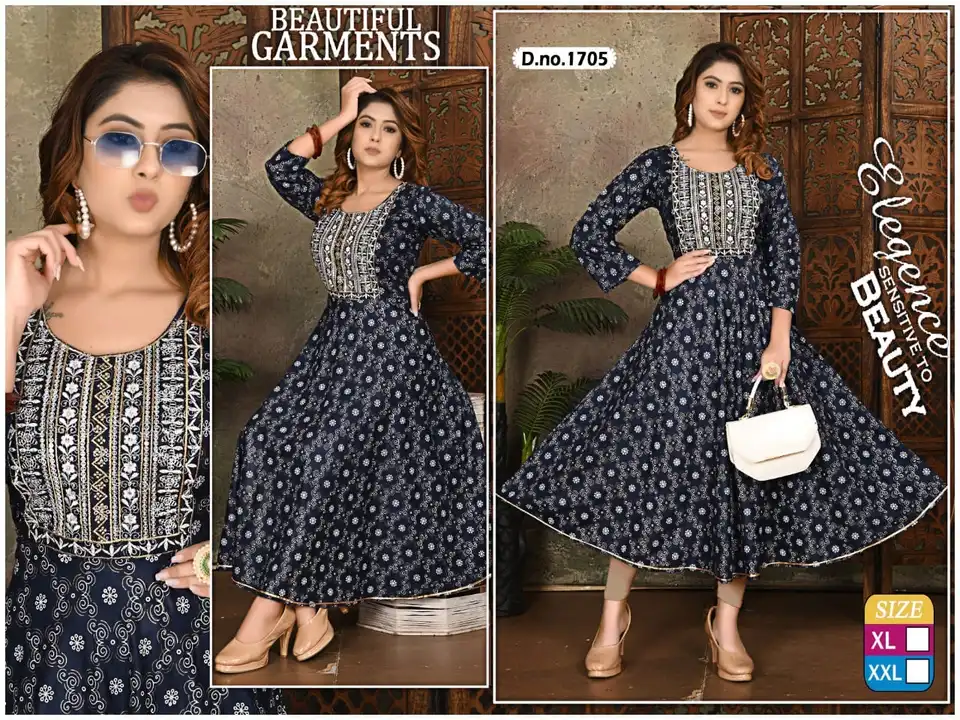 Designer Rayon Gowns  uploaded by Ekveera Fashion on 5/4/2023