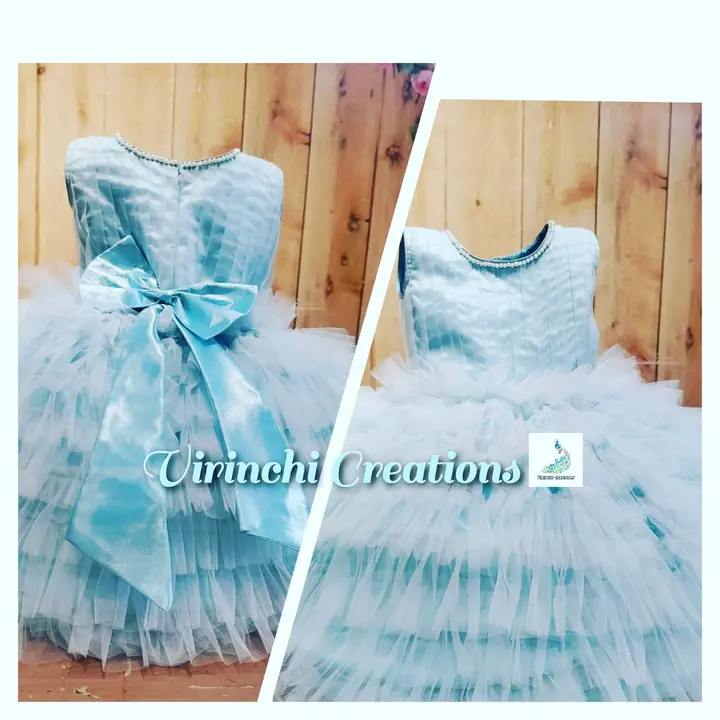 Sky blue cindrella frock uploaded by Virinchi Creations on 5/23/2024