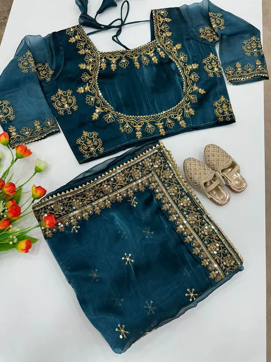 Embroidery work sarees  uploaded by Villa outfit on 5/4/2023
