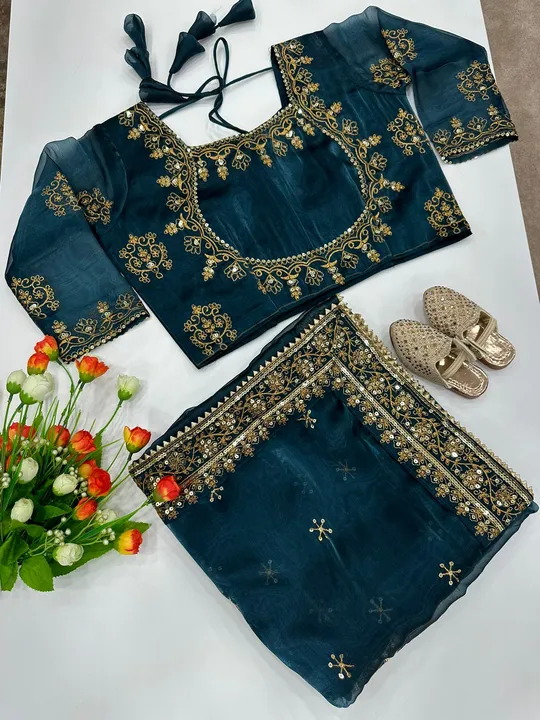 Embroidery work sarees  uploaded by Villa outfit on 5/4/2023