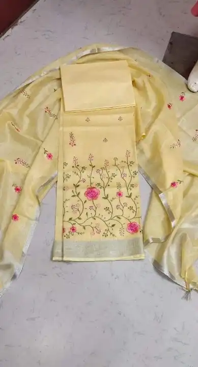 Cotton linen embroidery suits uploaded by WeaveMe India on 5/4/2023