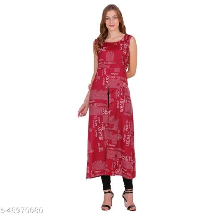 Trendy front slit polycrepe kurti uploaded by Omadam.in on 5/4/2023