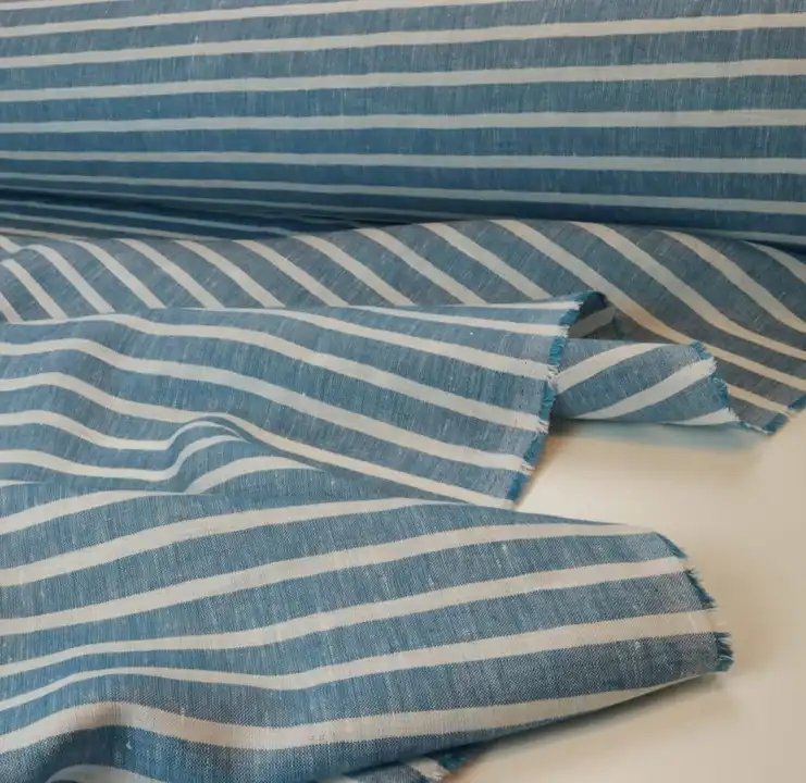 Striped linen shirting fabric uploaded by Maruf Creation on 5/4/2023