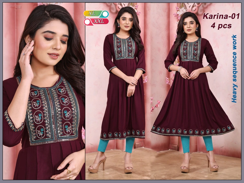 REYON EMBROIDERY KURTI uploaded by business on 5/4/2023
