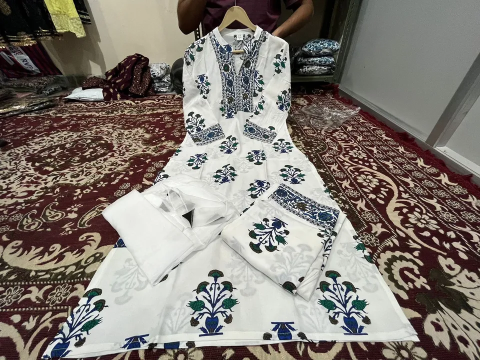printed cotton kurta dupatta set  uploaded by Chirag Enterprises on 5/4/2023