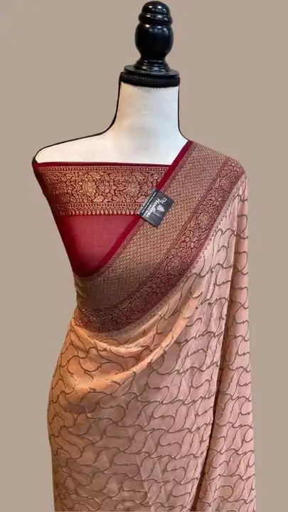 Banarasi daeyble semi jorjet silk saree  uploaded by Zainab fashion on 5/4/2023