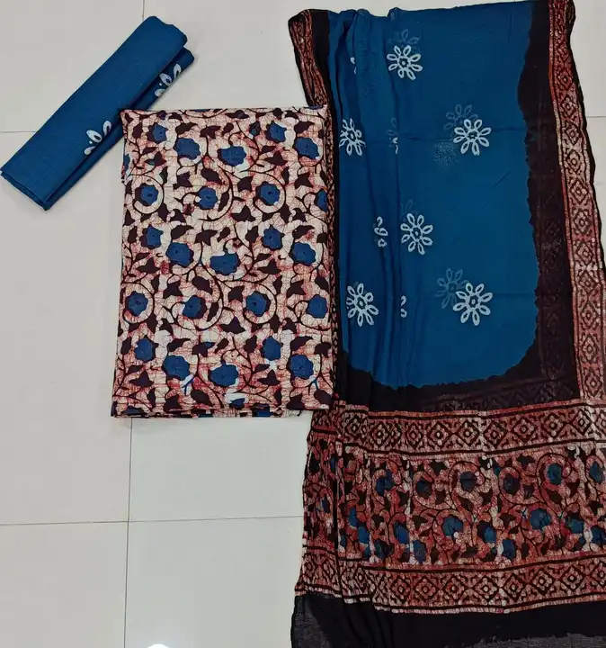 *Wax Batik Hand Block Printed Unstitched Dress Material Suits 👗*
 uploaded by business on 5/4/2023