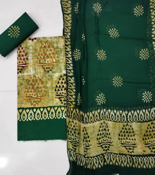*Wax Batik Hand Block Printed Unstitched Dress Material Suits 👗*
 uploaded by business on 5/4/2023