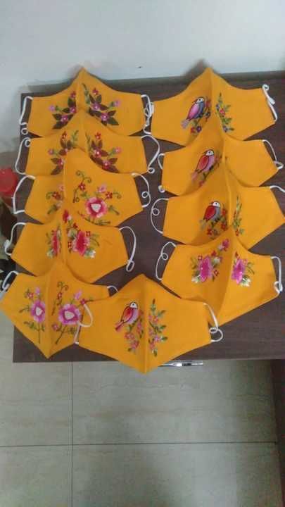 Beautiful embroidery designs mask  uploaded by Exclusive convent bags n sarees  on 3/8/2021