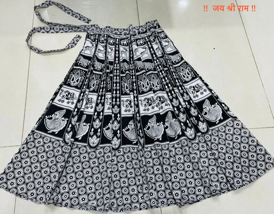  Cotton Pigment Printed black and white wrap skirt 
 uploaded by HARF CLASSIC on 5/4/2023