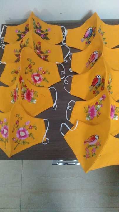 Post image Beautiful embroidery designs mask available
Bulk odrs accept
Can customise according to the oder also
Only bank transfer
No cod.