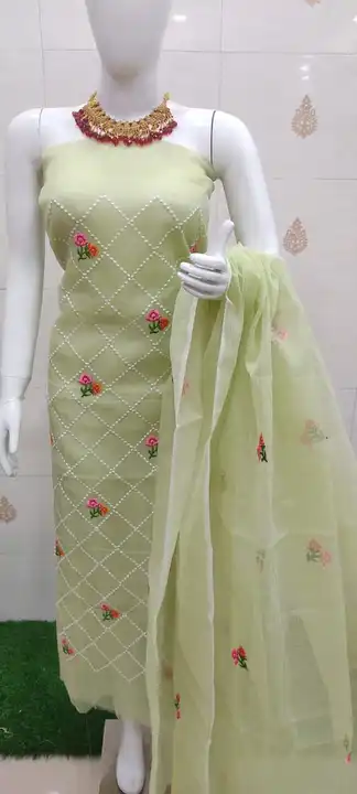 Kota doria embroidery work suit  uploaded by Ansari Handloom on 5/4/2023