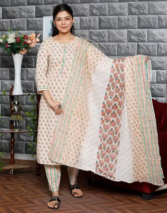 New Tranding Cotton Suit set  Printed Kurti Pant with Dupatta 

Kurti Fabric:- Cotton 
Dupatta:- Mal uploaded by Mahipal Singh on 5/4/2023